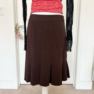 Vintage Bandolino Elegant Brown Pleated Skirt